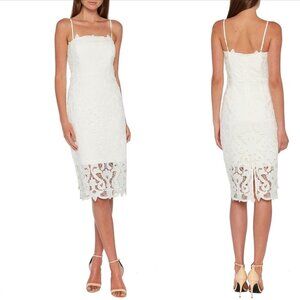 Bardot White Lina LAce Sheath Tank Knee Length Formal Dress US 4 XS Graduation